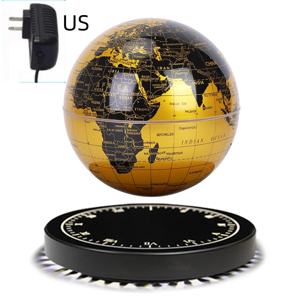 World map globe with a black base on a white background