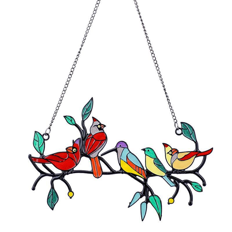 Metal Bird Suncatcher Window Hanging Wall Decor on hie background