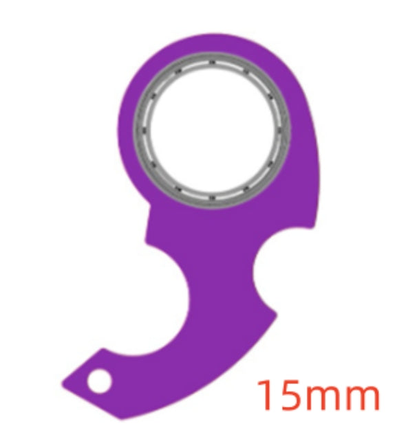 Purple bearing wrench with a 15mm measurement on a white background