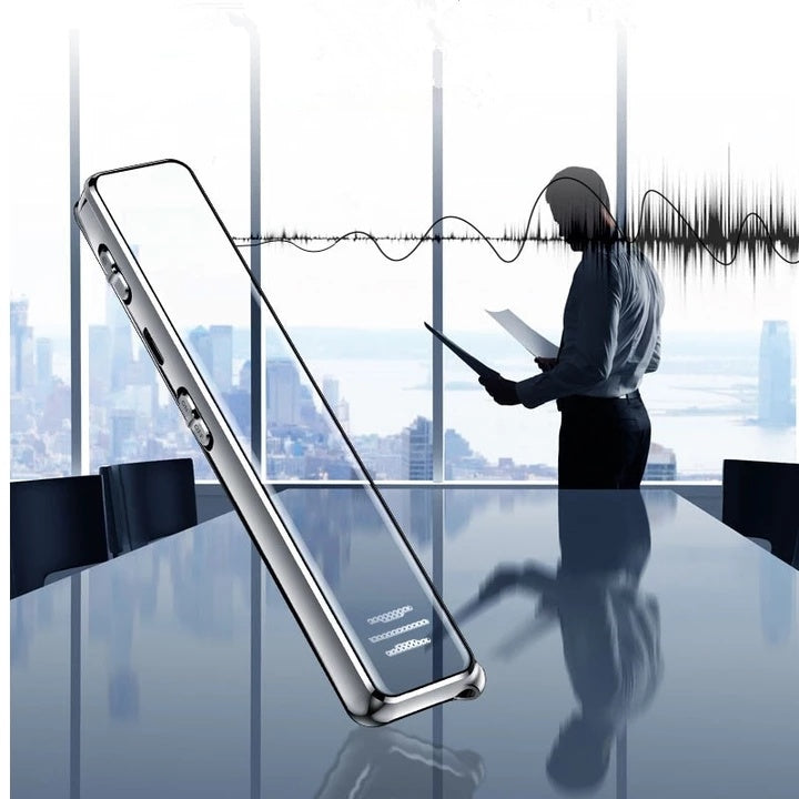 “Voice recorder pickup range diagram showing 5m audio capture”