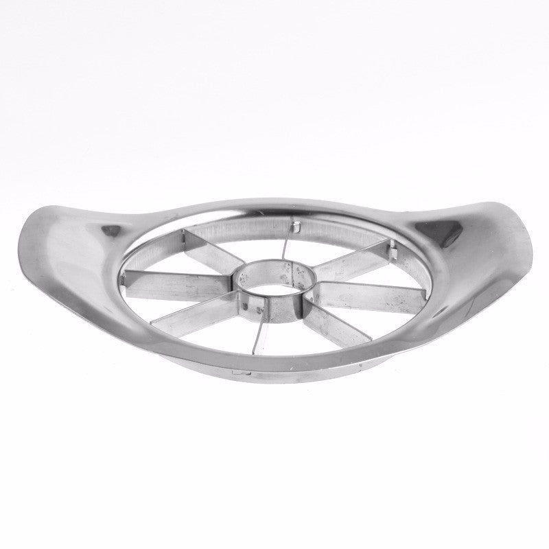 Metallic apple peeler on a white background