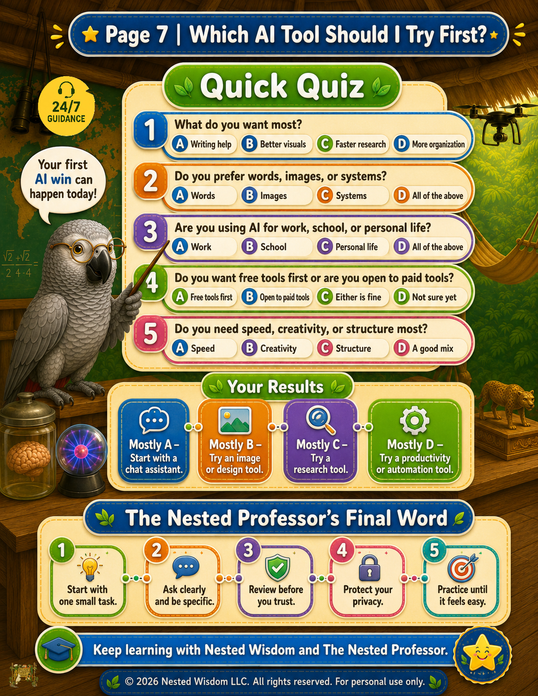 The Nested Professor’s Beginner AI Confidence Kit + Social Media Guide
