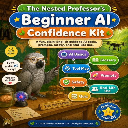 The Nested Professor’s Beginner AI Confidence Kit + Social Media Guide