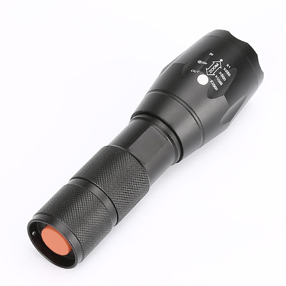 Black flashlight on a white background
