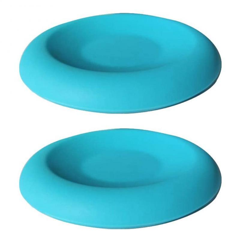 Two-blue-silicone-knee-pads on a white background