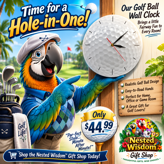 Golf Ball Wall Clock – Modern Sports-Inspired Timepiece