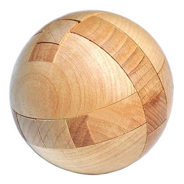 Wooden sphere puzzle on a white background