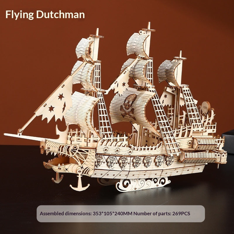 Wooden 3D Puzzle Ship Model – Holland Sailing Ship DIY Building Kit