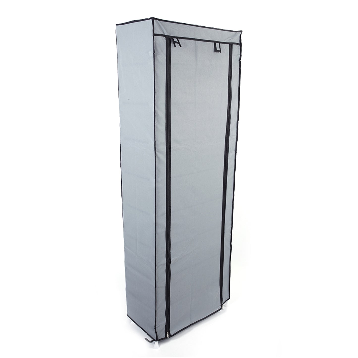 Gray garment bag with black trim on a white background  from Nested Wisdom