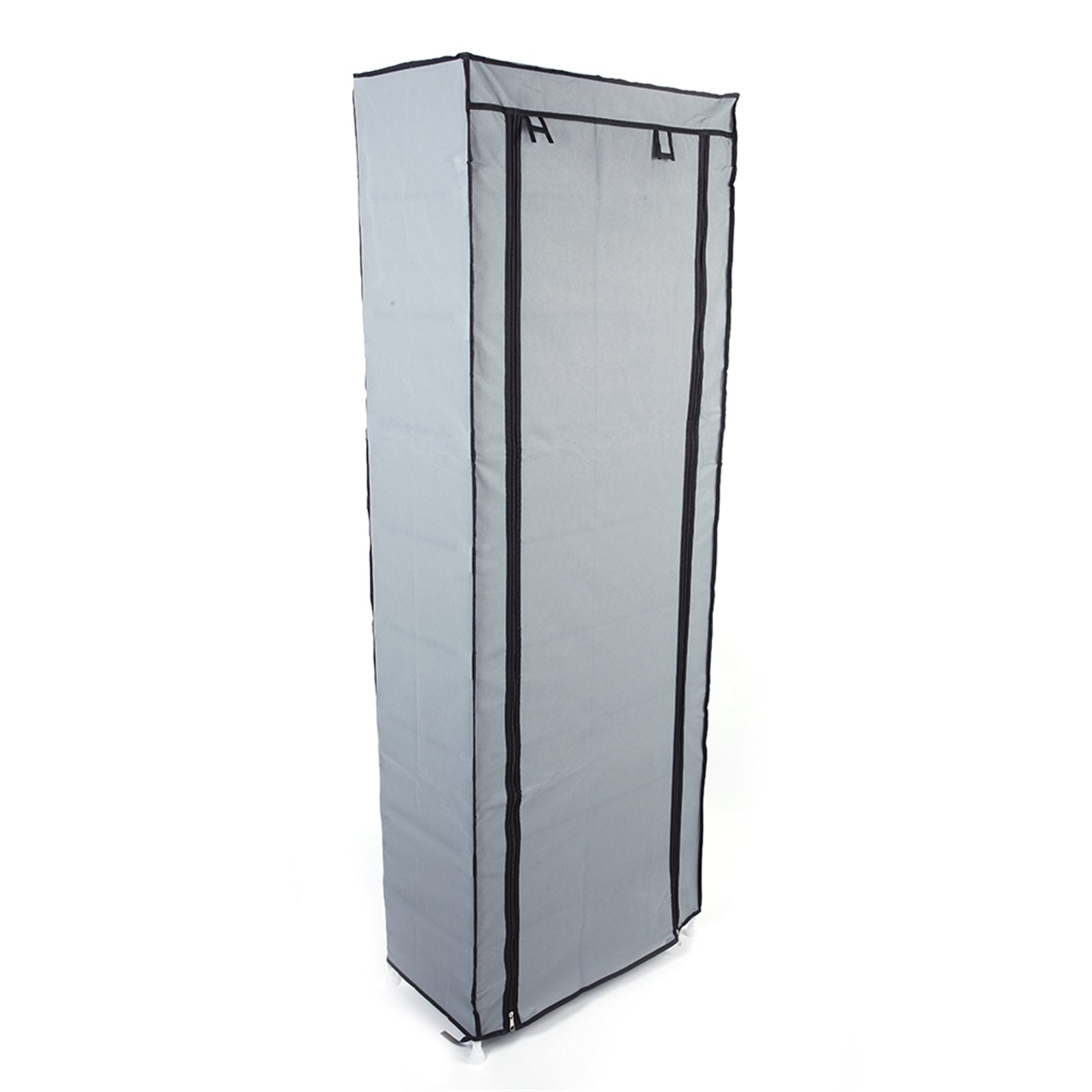 Gray garment bag with black trim on a white background  from Nested Wisdom