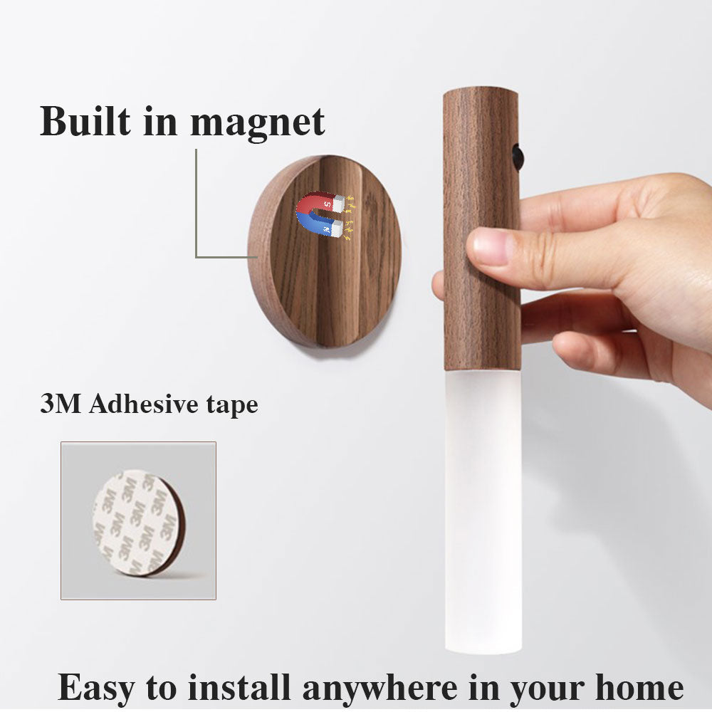 Magnetic Motion Sensor Night Light – USB Rechargeable Warm LED Wall Lamp