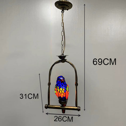 Colored Parrot European Style Pastoral Vintage Pendant Light