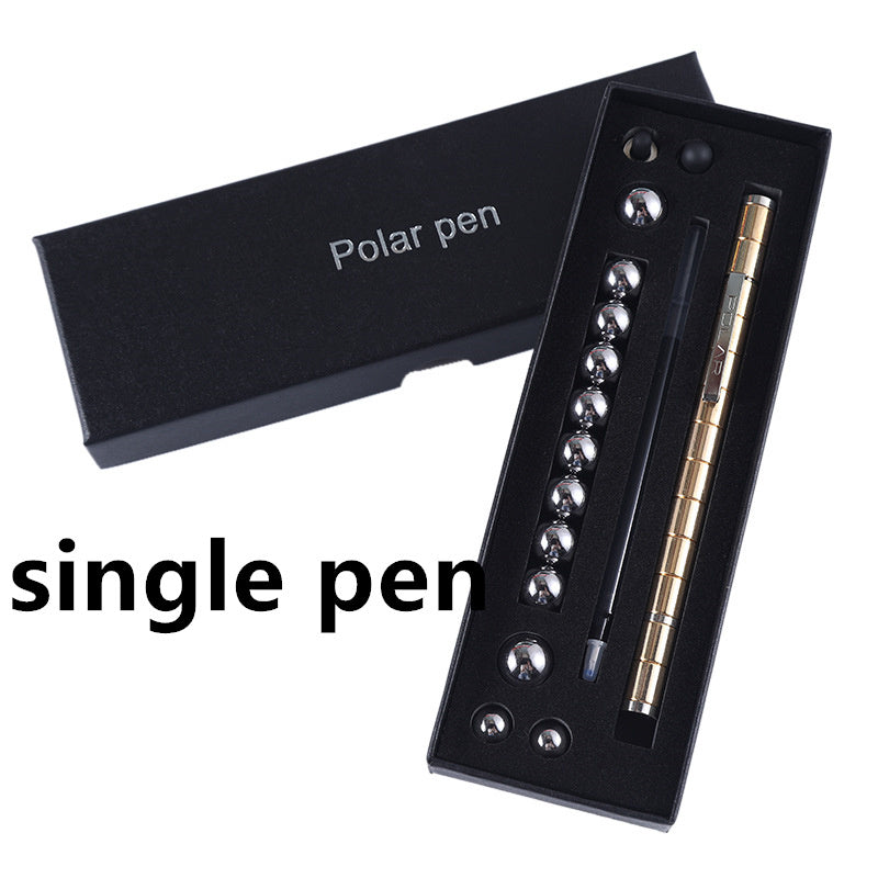 Magnetic Fidget Pen Gift Set – Refillable Ballpoint + Stylus, 13 Rings & 12 Steel Balls, Creative Desk Toy