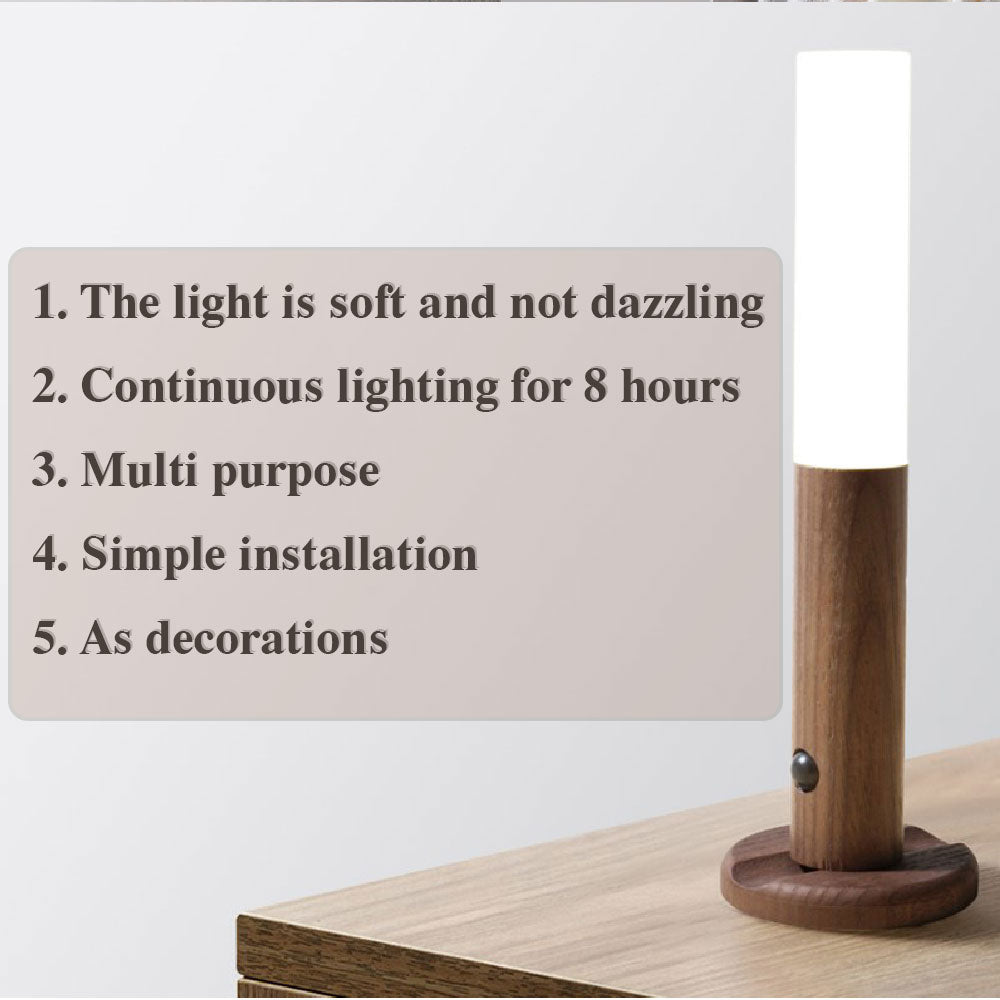 Magnetic Motion Sensor Night Light – USB Rechargeable Warm LED Wall Lamp