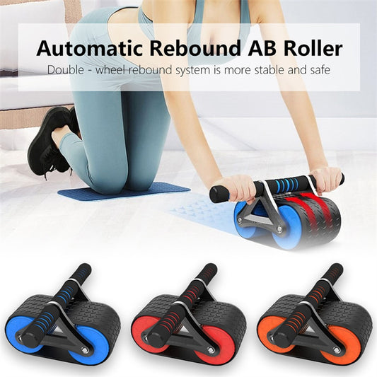Automatic Rebound AB Roller with person using it on a mat.