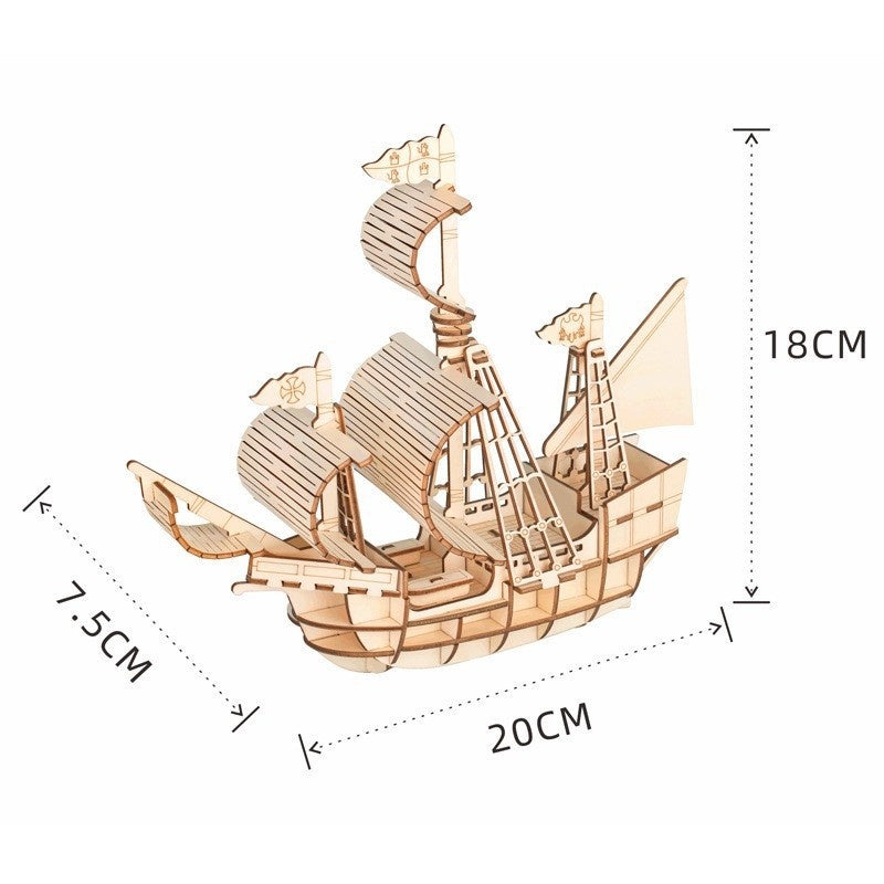 Wooden 3D Puzzle Ship Model – Holland Sailing Ship DIY Building Kit