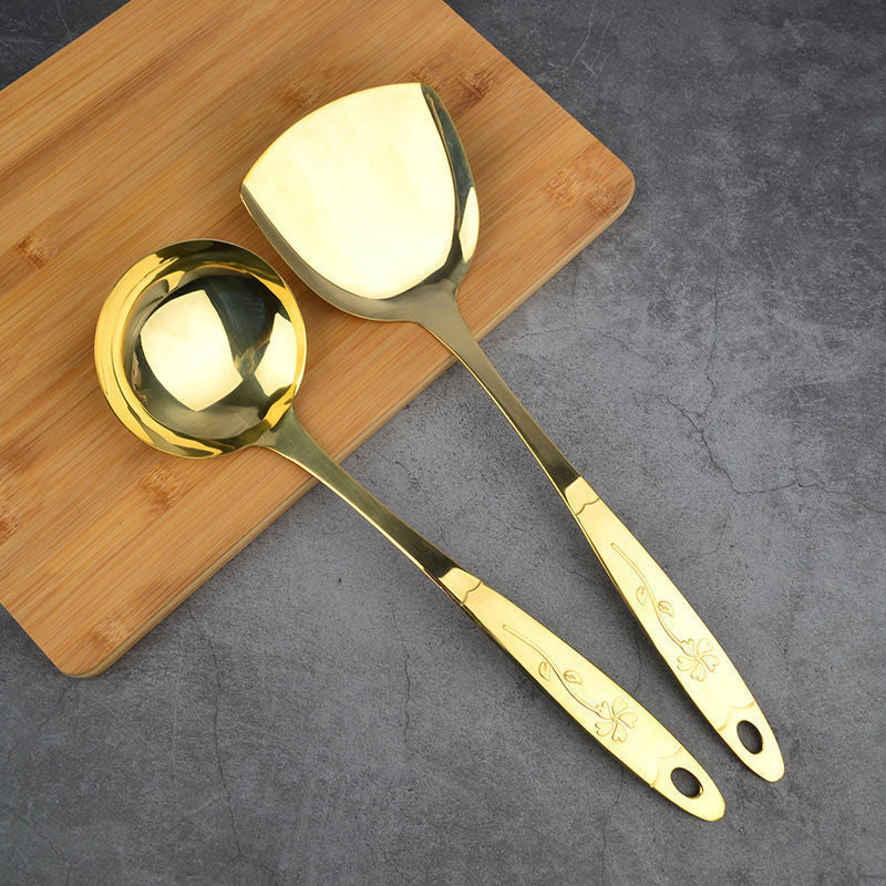 Copper Kitchen Utensil Set – Ladle, Spatula & Cooking Spoon Tools
