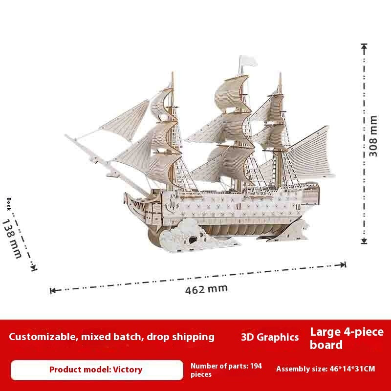 3D Wooden Mechanical Puzzle Kit – Train, Airship & Steam Model Building Set