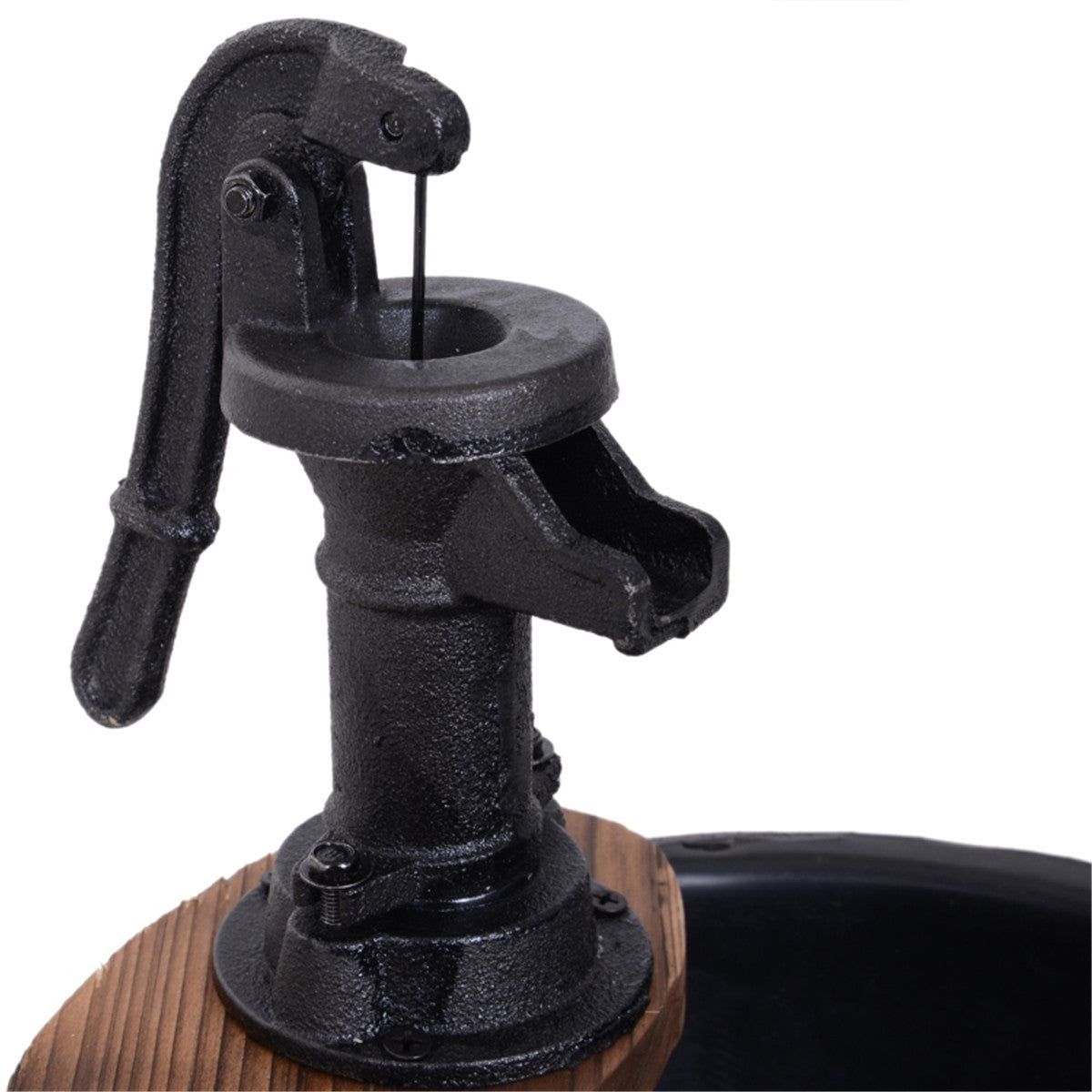 Rustic Barrel Water Pump Fountain – Fir & Iron, UL Pump