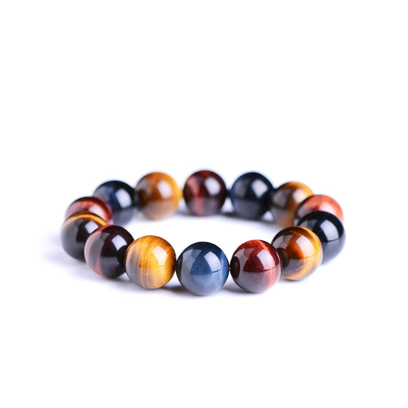 Eye of the tiger beaded bracelet on a white background