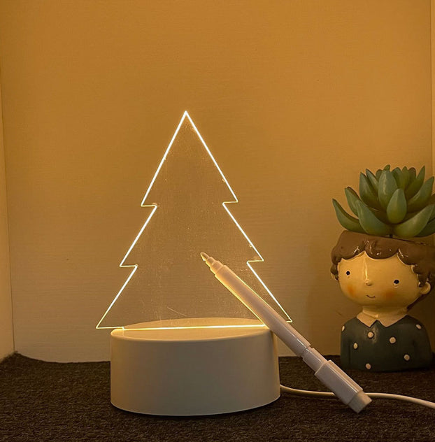 Luminous Acrylic Message Board Night Light – USB 3D Memo Lamp with Handwriting Pen