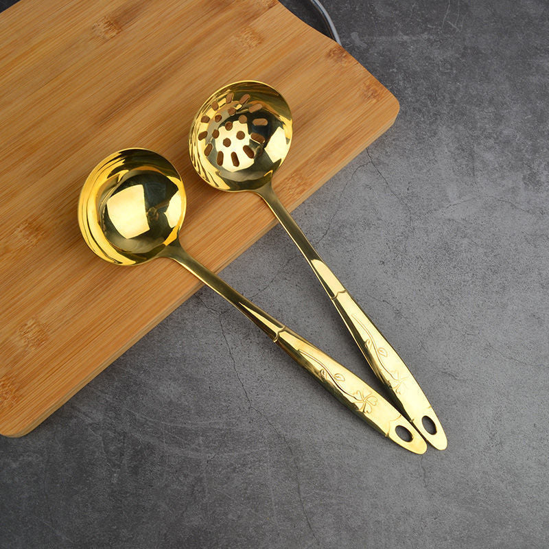 Copper Kitchen Utensil Set – Ladle, Spatula & Cooking Spoon Tools