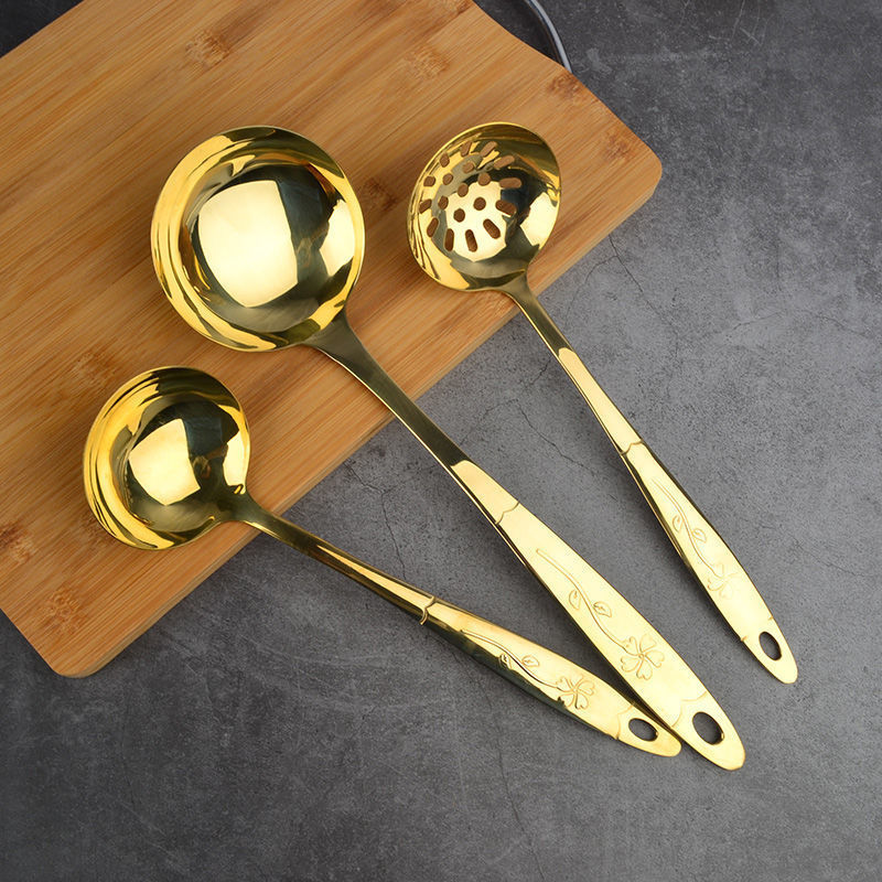 Copper Kitchen Utensil Set – Ladle, Spatula & Cooking Spoon Tools