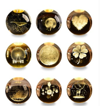 Crystal Ball Cosmic Dinosaur Night Light – USB Powered 3D LED Lamp