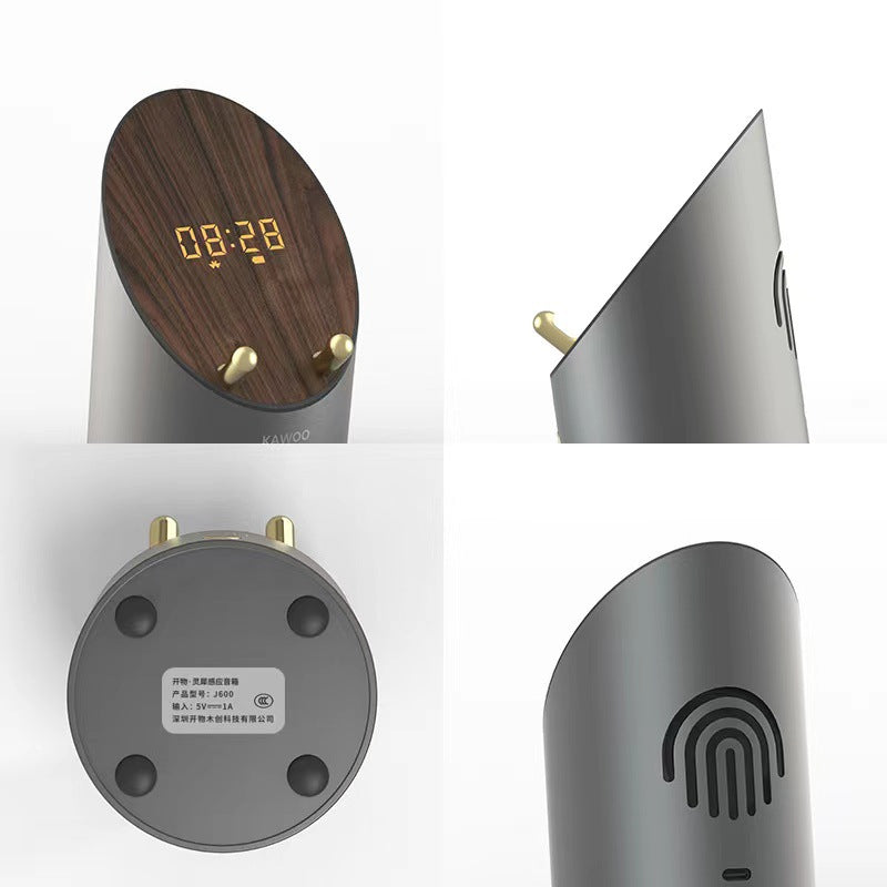 wireless speaker phone charger on white background